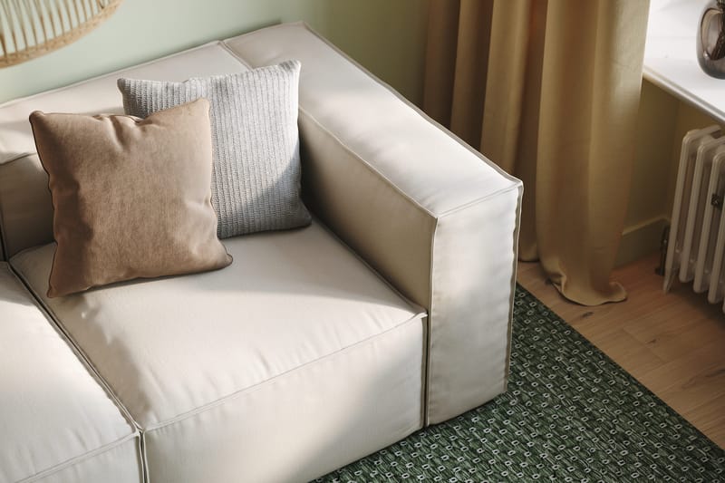 Cubo 3-sits Djup Modulsoffa + Fotpall i Tyg - Vit - Products - Möbler - Soffa - Modulsoffa - Komplett modulsoffa
