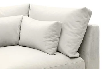 Dubai 1-sits Extra Djup Hörnmodul för Modulsoffa i Sammet - Vit - Products - Möbler - Soffa - Modulsoffa - Hörnmodul