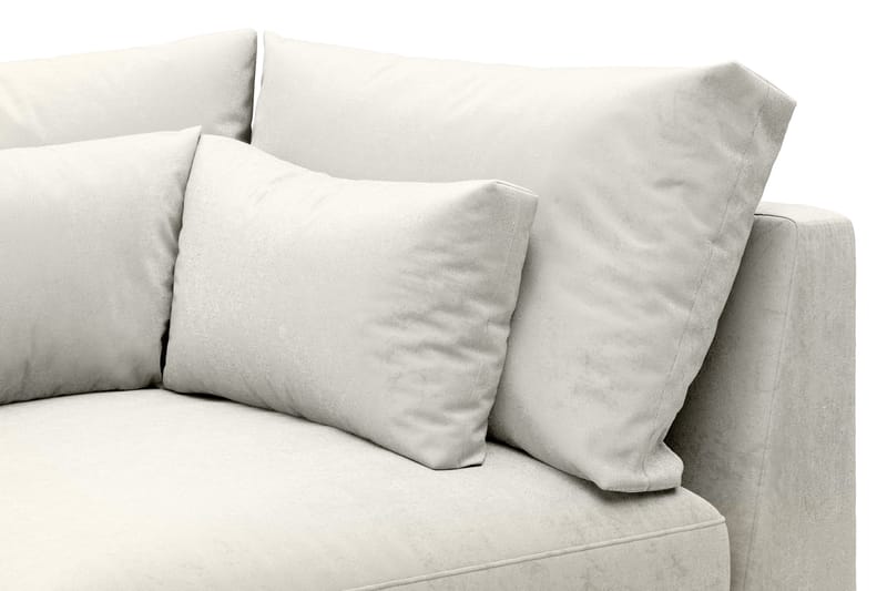 Dubai 1-sits Extra Djup Hörnmodul för Modulsoffa i Sammet - Vit - Products - Möbler - Soffa - Modulsoffa - Hörnmodul