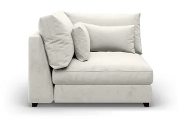 Dubai 1-sits Extra Djup Hörnmodul för Modulsoffa i Sammet - Vit - Products - Möbler - Soffa - Modulsoffa - Hörnmodul