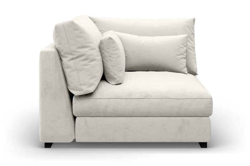 Dubai 1-sits Extra Djup Hörnmodul för Modulsoffa i Sammet - Vit - Products - Möbler - Soffa - Modulsoffa - Hörnmodul