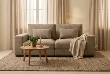 Dubai 2-sits soffa Extra Djup i Chenille - Brun - Products - Möbler - Soffa - Modulsoffa - Komplett modulsoffa
