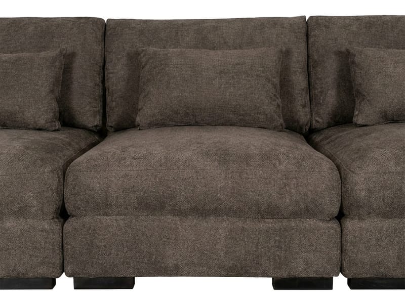 Dubai 3-sits soffa Extra Djup i Chenille - Mörkbrun - Products - Möbler - Soffa - Modulsoffa - Komplett modulsoffa