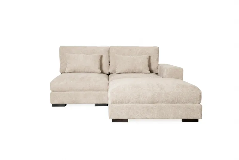 Dubai Divansoffa Höger Extra Djup i Chenille - Beige - Products - Möbler - Soffa - Modulsoffa - Komplett modulsoffa