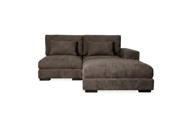 Dubai Divansoffa Höger Extra Djup i Chenille - Mörkbrun - Products - Möbler - Soffa - Modulsoffa - Komplett modulsoffa