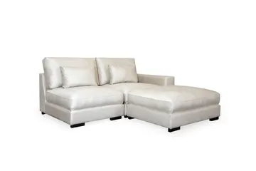 Dubai Divansoffa Höger Sammet Extra Djup - Vit - Products - Möbler - Soffa - Modulsoffa - Komplett modulsoffa
