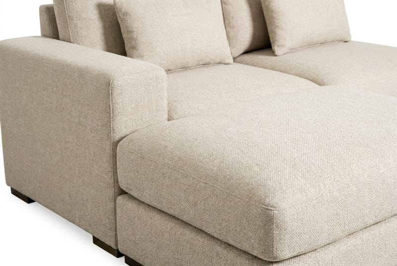 Dubai Divansoffa Vänster Extra Djup i Chenille - Beige - Products - Möbler - Soffa - Modulsoffa - Komplett modulsoffa
