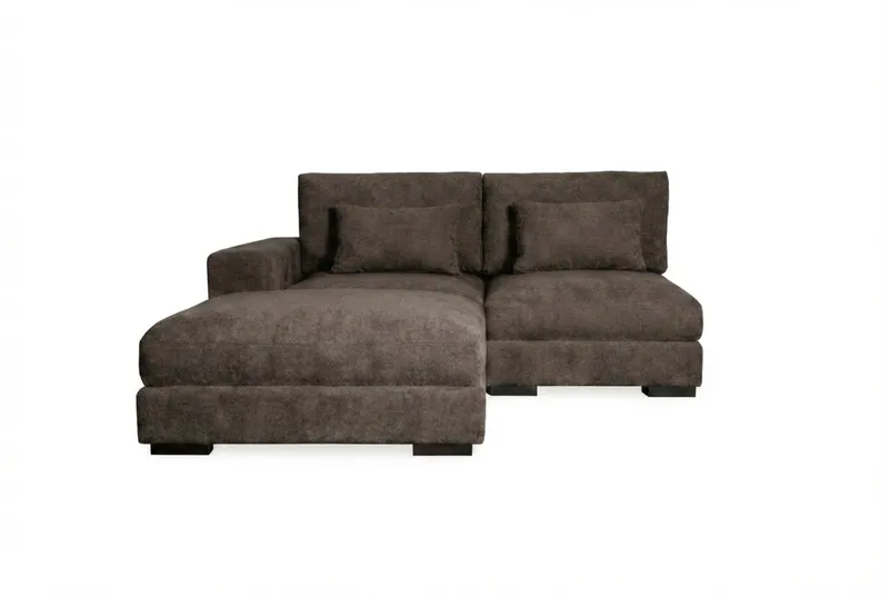 Dubai Divansoffa Vänster Extra Djup i Chenille - Mörkbrun - Products - Möbler - Soffa - Modulsoffa - Komplett modulsoffa