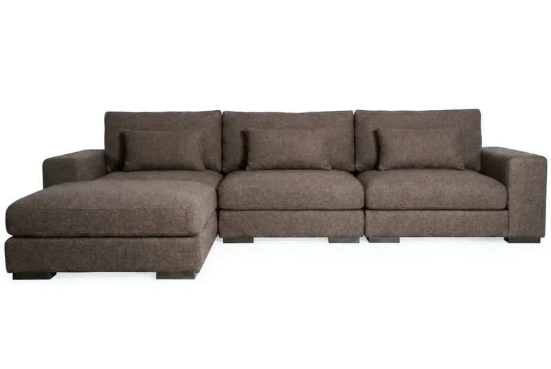 Dubai Extra djup 4-sits Modulsoffa med divan höger i tyg vändbar Extra Djup - Beige - Products - Möbler - Soffa - Modulsoffa - Komplett modulsoffa