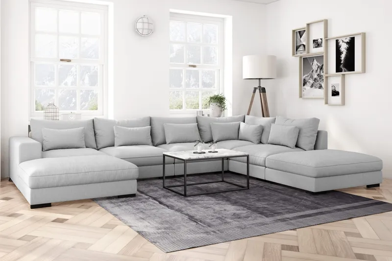 Dubai Mittmodul Extra Djup - Ljusgrå - Products - Möbler - Soffa - Modulsoffa - Mittmodul