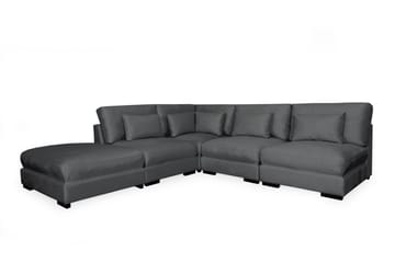 Dubai Schäslongsoffa Höger Sammet Extra Djup - Mörkgrå - Products - Möbler - Soffa - Modulsoffa - Komplett modulsoffa