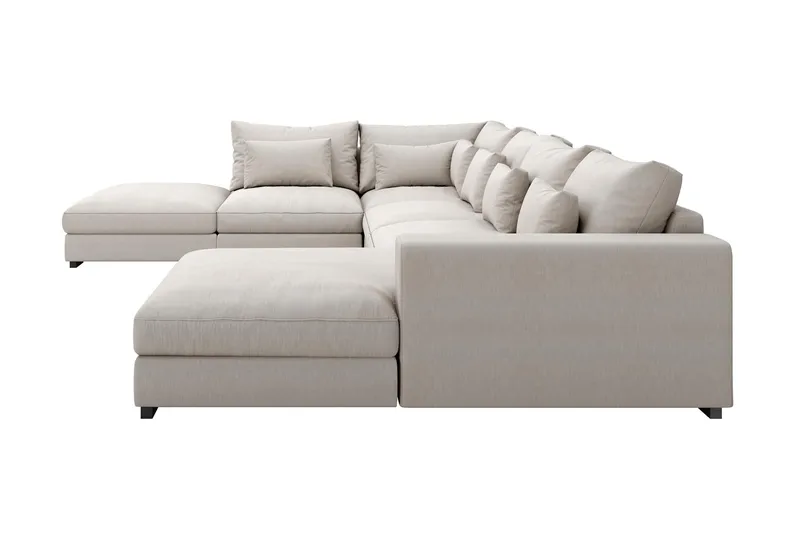 Dubai Stor U-modulsoffa med Divan Höger 432 cm Extra Djup - Beige - Products - Möbler - Soffa - Modulsoffa - Komplett modulsoffa