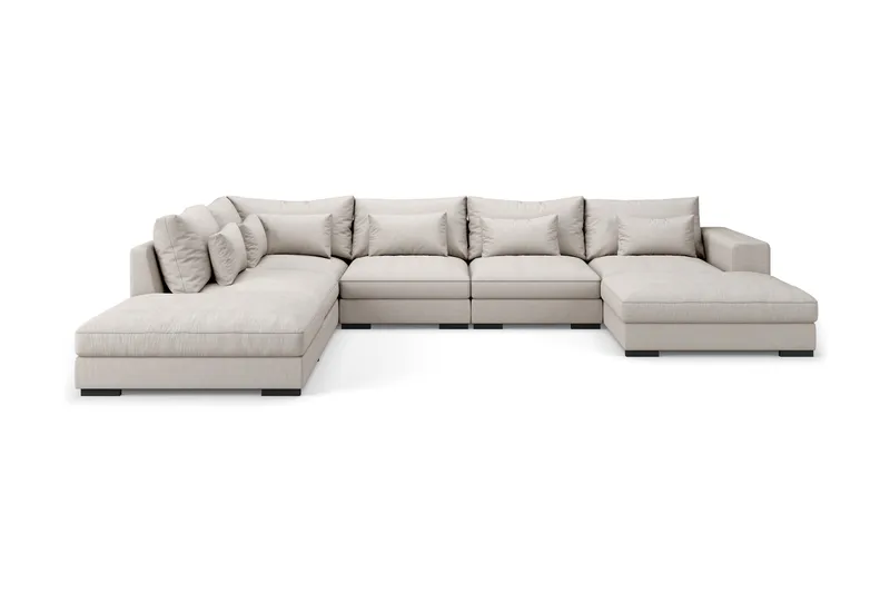 Dubai Stor U-modulsoffa med Divan Höger 432 cm Extra Djup, Beige