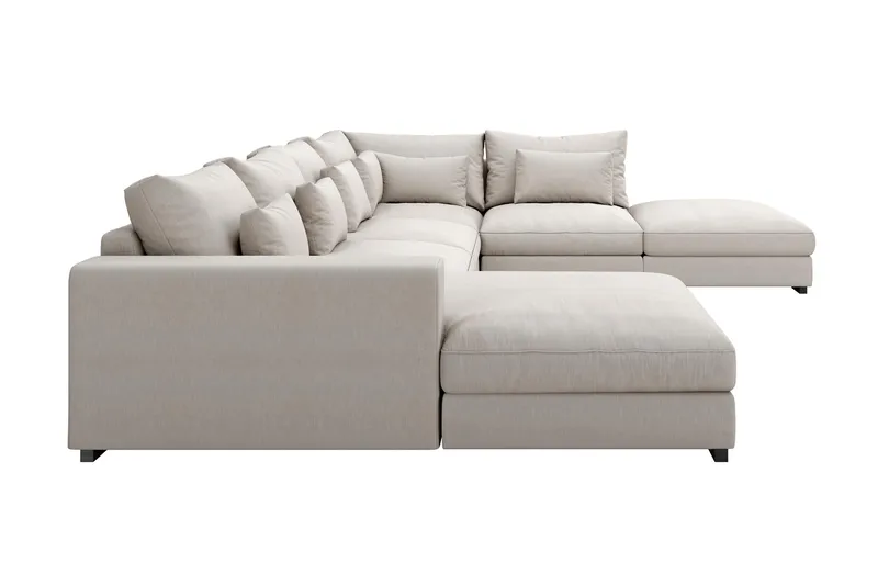 Dubai Stor U-modulsoffa med Divan Vänster 432 cm Extra Djup - Beige - Products - Möbler - Soffa - Modulsoffa - Komplett modulsoffa