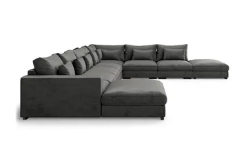 Dubai Stor U-modulsoffa med Divan Vänster Sammet 527 cm Extra Djup - Mörkgrå - Products - Möbler - Soffa - Modulsoffa - Komplett modulsoffa