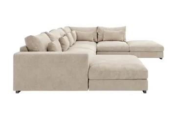 Dubai Stor U Soffa modul med Divan Vänster Extra Djup i Chenille - Beige - Products - Möbler - Soffa - Modulsoffa - Komplett modulsoffa