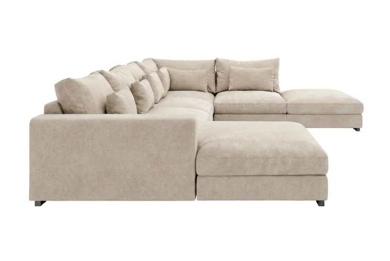 Dubai Stor U Soffa modul med Divan Vänster Extra Djup i Chenille - Beige - Products - Möbler - Soffa - Modulsoffa - Komplett modulsoffa