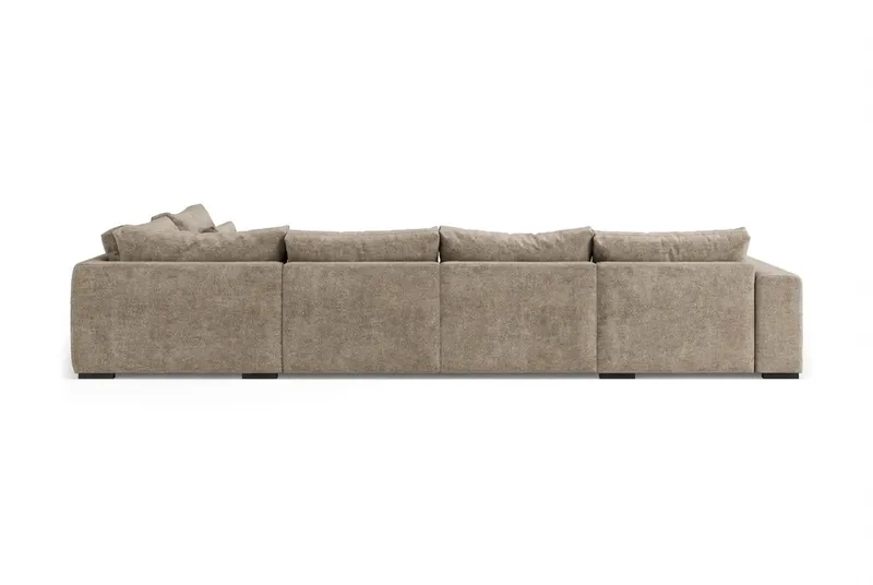 Dubai Stor U Soffa modul med Divan Vänster Extra Djup i Chenille - Brun - Products - Möbler - Soffa - Modulsoffa - Komplett modulsoffa