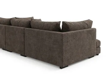 Dubai Stor U Soffa modul med Divan Vänster Extra Djup i Chenille - Mörkbrun - Products - Möbler - Soffa - Modulsoffa - Komplett modulsoffa