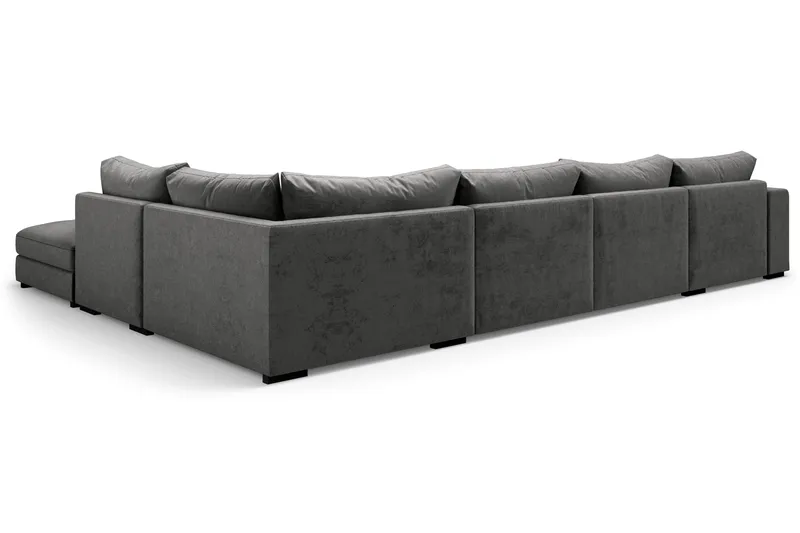 Dubai Stor U Soffa modul med Divan Vänster Sammet Extra djup - Mörkgrå - Products - Möbler - Soffa - Modulsoffa - Komplett modulsoffa