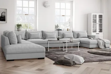 Dubai U-modulsoffa Large med Divan Höger Extra Djup - Ljusgrå - Products - Möbler - Soffa - Modulsoffa - Komplett modulsoffa