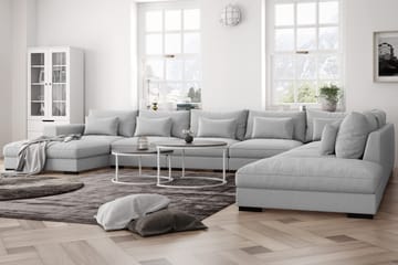 Dubai U-modulsoffa Large med Divan Vänster Extra Djup - Ljusgrå - Products - Möbler - Soffa - Modulsoffa - Komplett modulsoffa