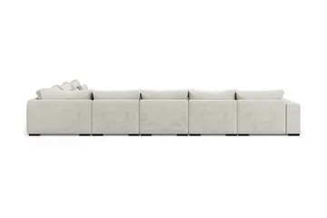 Dubai U-modulsoffa Large med Divan Vänster Sammet Extra Djup - Vit - Products - Möbler - Soffa - Modulsoffa - Komplett modulsoffa