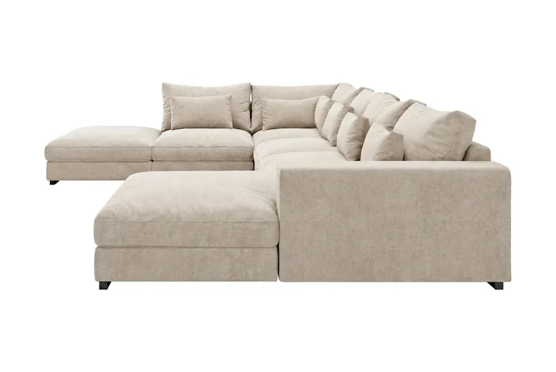 Dubai U-modulsoffa med Divan Höger Extra Djup i Chenille - Beige - Products - Möbler - Soffa - Modulsoffa - Komplett modulsoffa