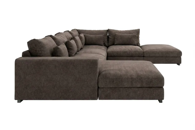 Dubai U-modulsoffa med Divan Höger Extra Djup i Chenille - Mörkbrun - Products - Möbler - Soffa - Modulsoffa - Komplett modulsoffa