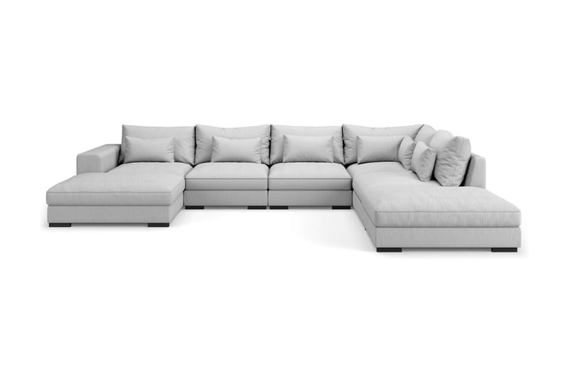 Dubai U-modulsoffa med Divan Vänster Extra Djup, Ljusgrå