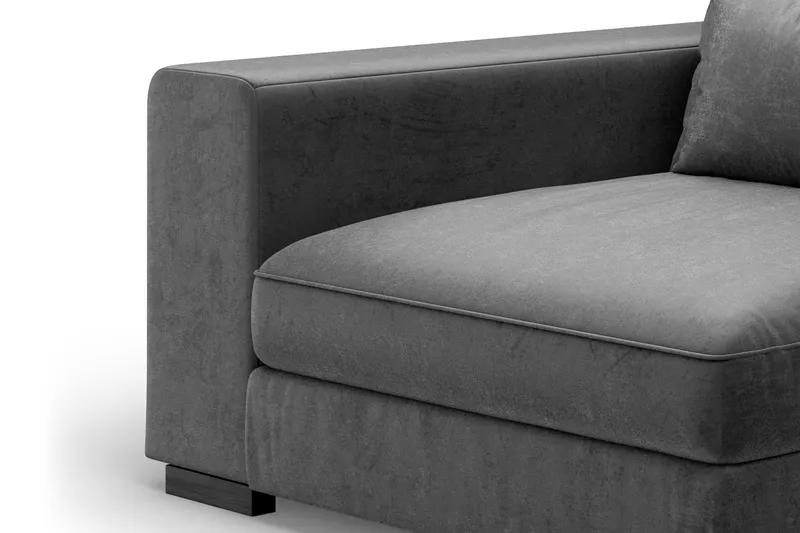 Dubai Vänstervänd Bred Armstödsmodul till Modulsoffa 27 cm i Sammet, Grå