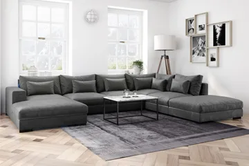 Dubai Vänstervänd Bred Armstödsmodul till Modulsoffa 27 cm i Sammet - Grå - Products - Möbler - Soffa - Modulsoffa - Övriga moduler till modulsoffa