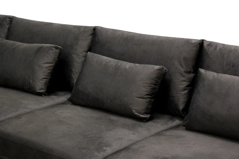 Grande Stor 7-sits U-Soffa med Divan Höger - Mörkgrå Sammet - Products - Möbler - Soffa - Modulsoffa - Komplett modulsoffa