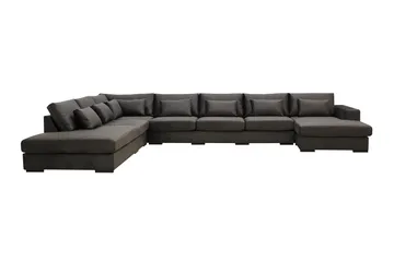 Grande Stor 7-sits U-Soffa med Divan Höger - Mörkgrå Sammet - Products - Möbler - Soffa - Modulsoffa - Komplett modulsoffa