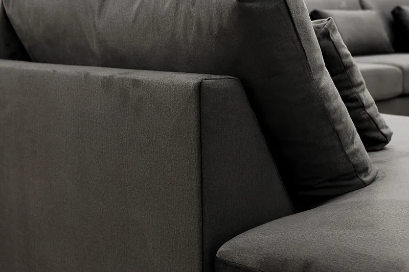 Grande Stor 7-sits U-Soffa med Divan Höger - Mörkgrå Sammet - Products - Möbler - Soffa - Modulsoffa - Komplett modulsoffa