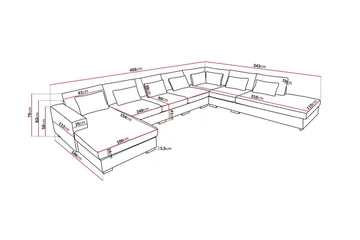 Grande Stor 7-sits U-Soffa med Divan Vänster - Beige Manchester - Products - Möbler - Soffa - Modulsoffa - Komplett modulsoffa