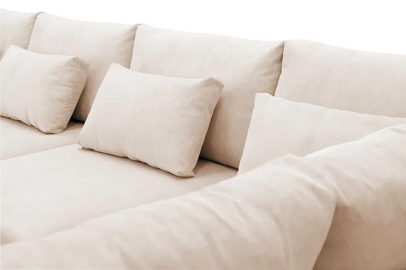 Grande Stor 7-sits U-Soffa med Divan Vänster - Beige Manchester - Products - Möbler - Soffa - Modulsoffa - Komplett modulsoffa