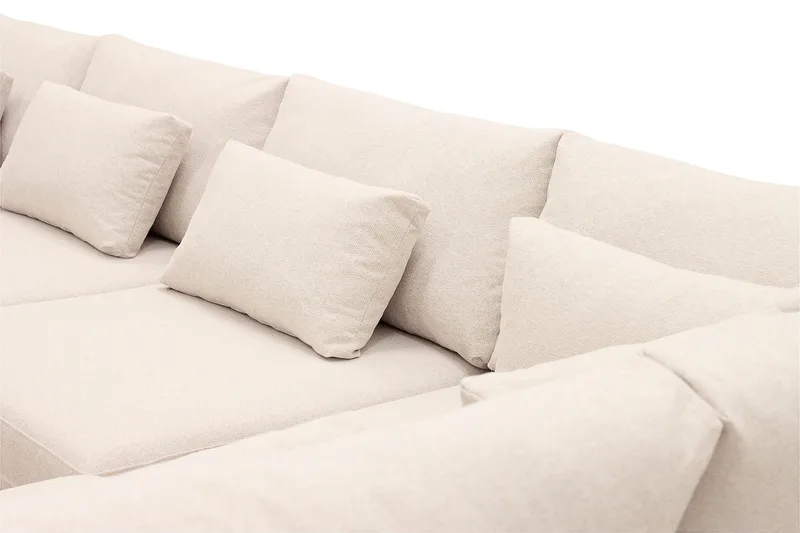 Grande Stor 7-sits U-Soffa med Divan Vänster - Beige Tyg - Products - Möbler - Soffa - Modulsoffa - Komplett modulsoffa