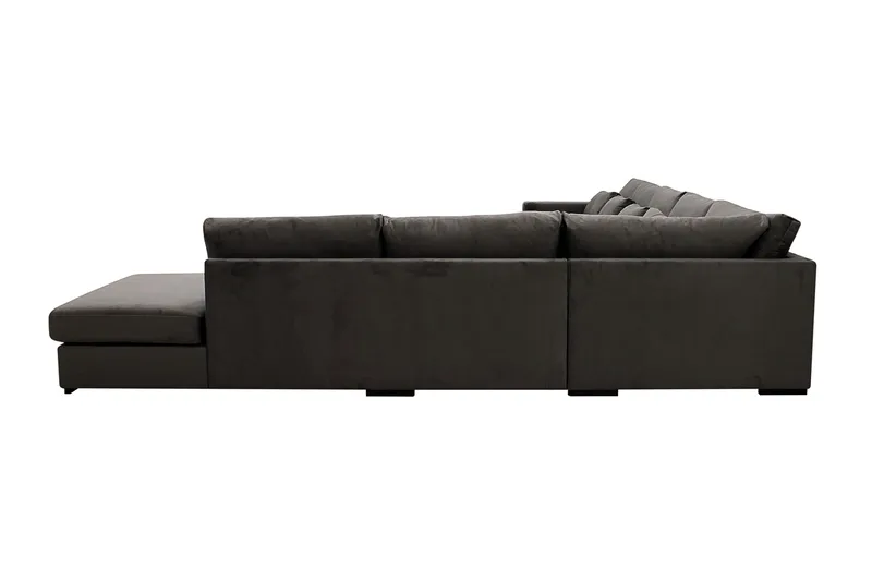 Grande Stor 7-sits U-Soffa med Divan Vänster - Mörkgrå Sammet - Products - Möbler - Soffa - Modulsoffa - Komplett modulsoffa