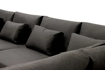 Grande Stor 7-sits U-Soffa med Divan Vänster - Mörkgrå Sammet - Products - Möbler - Soffa - Modulsoffa - Komplett modulsoffa