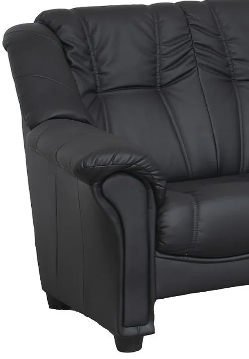 Hörnsoffa 5-sits svart PU - Rom, Svart