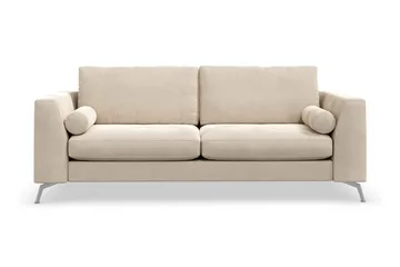 Ocean Lyx 2-sits Soffa med Nackrullar 223 cm i Tyg - Beige - Products - Möbler - Soffa - Sammetssoffa