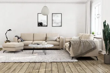 Ocean Lyx 3-sits Sammetssoffa - Beige - Products - Möbler - Soffa - 2 sits soffa