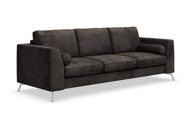 Ocean Lyx 3-sits Sammetssoffa - Mörkgrå - Products - Möbler - Soffa - 3 sits soffa