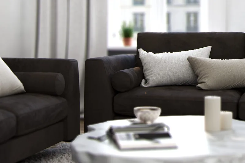Ocean Lyx 3-sits Sammetssoffa - Mörkgrå - Products - Möbler - Soffa - 3 sits soffa