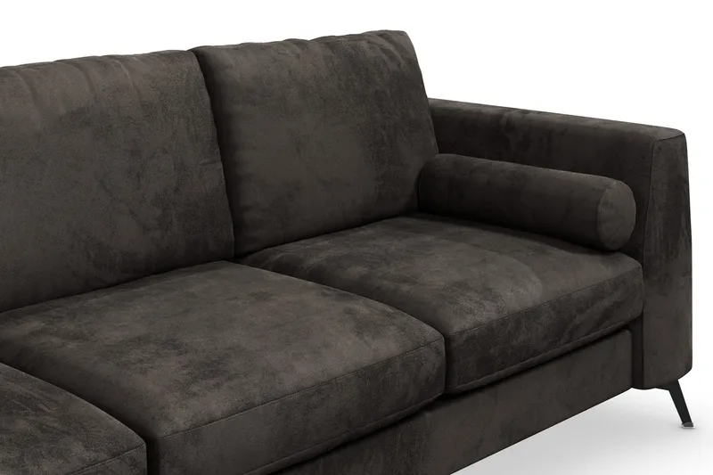 Ocean Lyx 3-sits Sammetssoffa - Mörkgrå - Products - Möbler - Soffa - 3 sits soffa