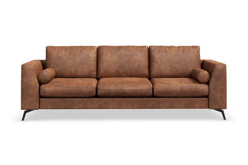 Ocean Lyx 3-sits Soffa i Konstläder - Brun - Products - Möbler - Soffa - 3 sits soffa
