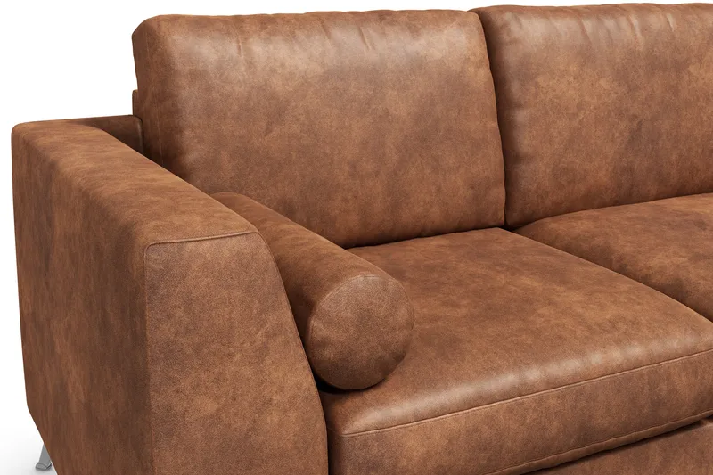 Ocean Lyx 3-sits Soffa i Konstläder - Brun - Products - Möbler - Soffa - 3 sits soffa