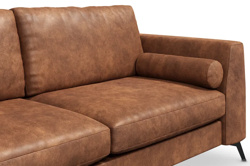 Ocean Lyx 3-sits Soffa i Konstläder - Brun - Products - Möbler - Soffa - 2 sits soffa