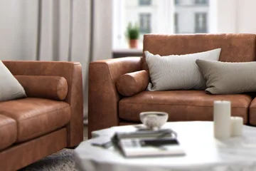 Ocean Lyx 3-sits Soffa i Konstläder - Brun - Products - Möbler - Soffa - 2 sits soffa